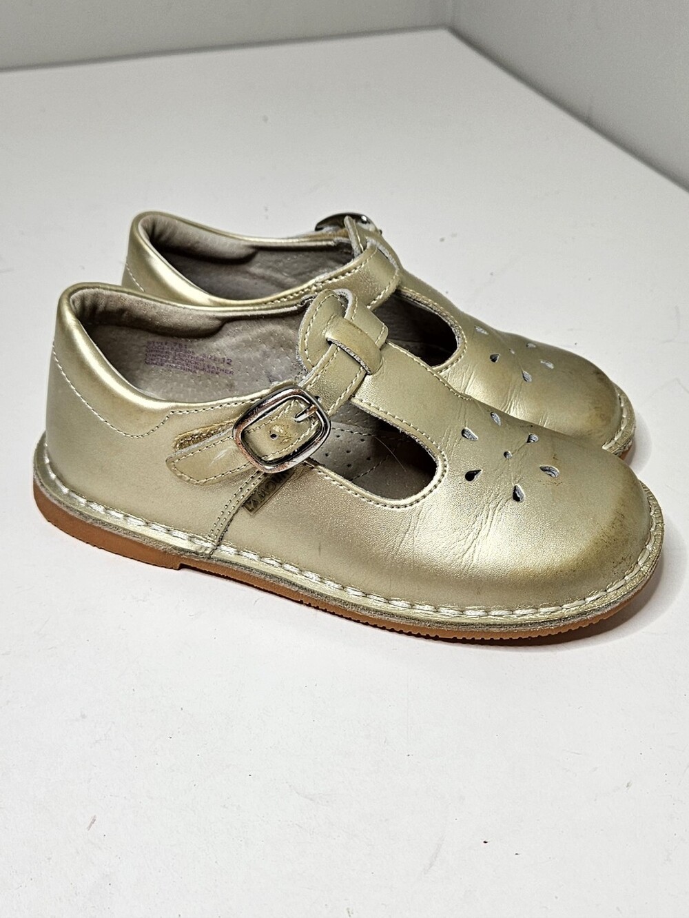 L'amour Gold Mary Janes Shoes Toddler 12 Leather